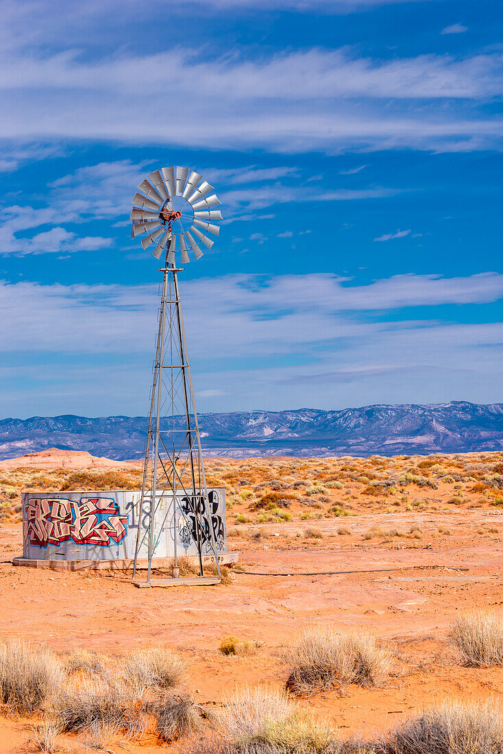 Americana wind mill in the Arizona desert.