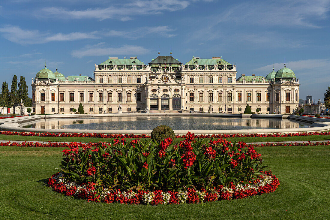 Schlossgarten and the Upper Belvedere Palace in Vienna, Austria, Europe