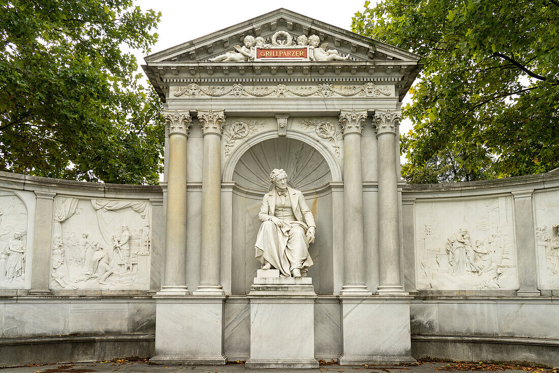 The Grillparzer Monument in the Volksgarten, Vienna, Austria, Europe