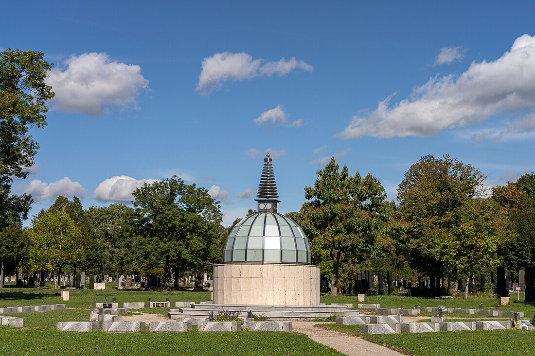 Stupa of the Buddhist Cemetery at the Vienna Central Cemetery, Vienna, Austria, Europe
