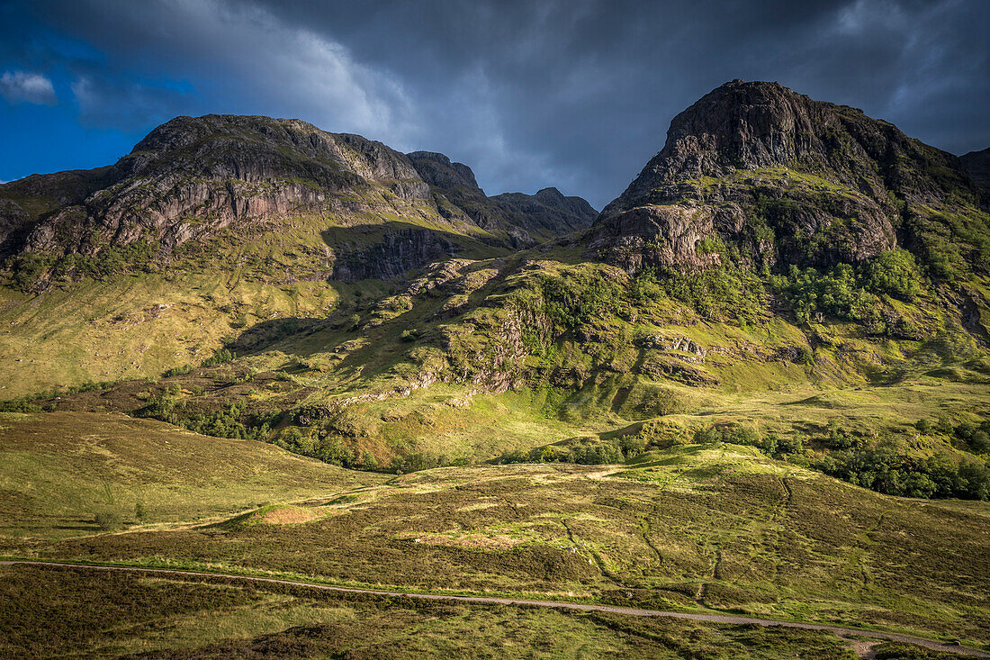 Three Sisters in Glencoe, Highlands, Schottland, Großbritannien