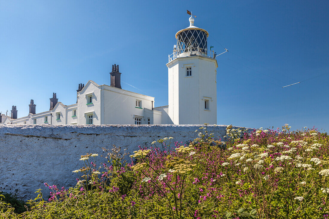 Lizard Point Lighthouse am südlichsten Punkt Englands, Lizard Peninsula, Cornwall, England