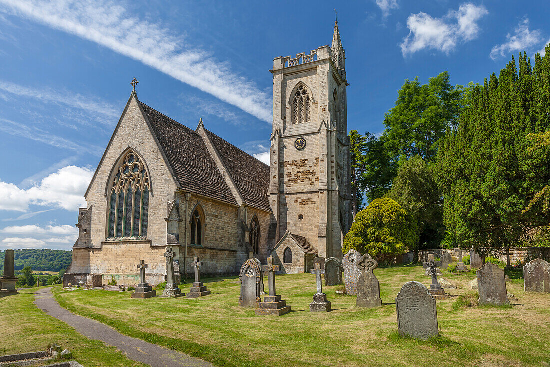 Dorfkirche in Uley, Cotswolds, Gloucestershire, England