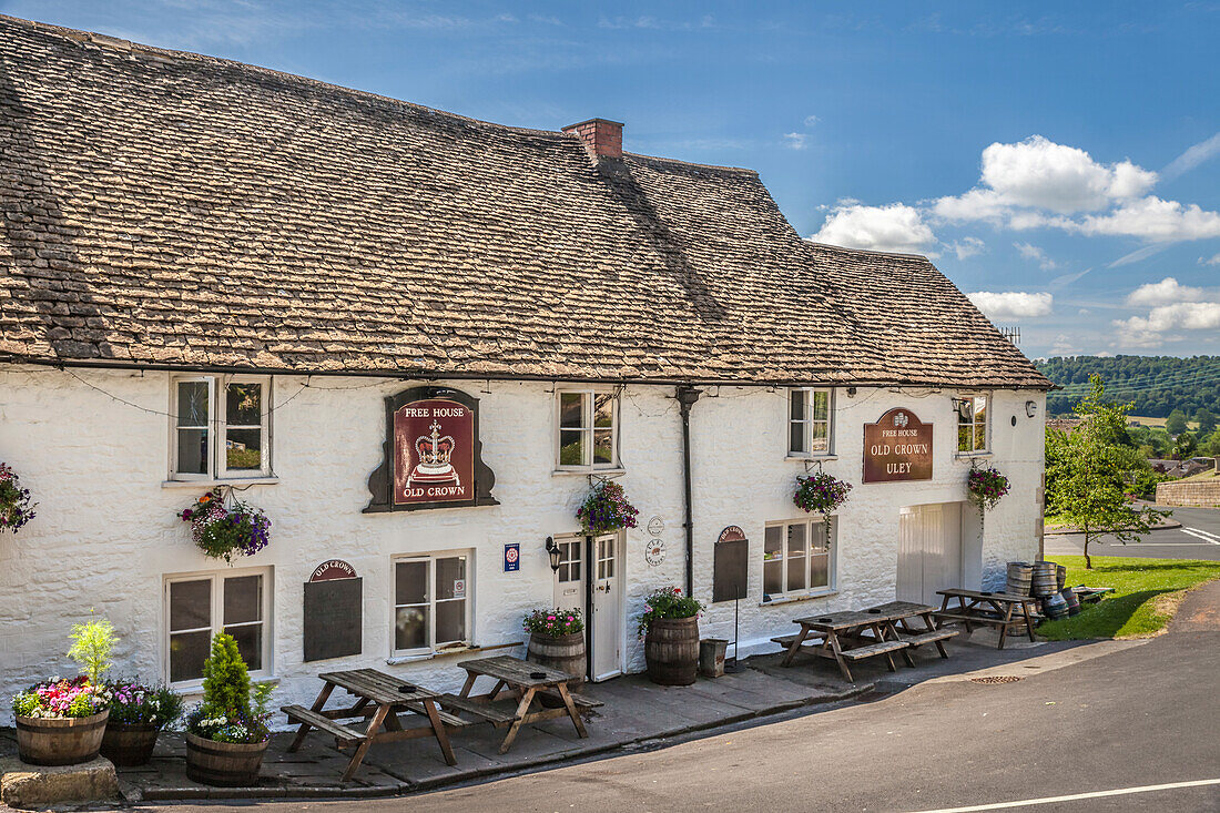 The Old Crown Inn in Uley, Cotswolds, Gloucestershire, England