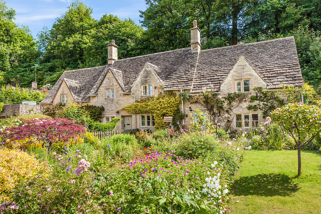 Alte Handwerkshäuser, Cottages in Bibury, Cotswolds, Gloucestershire, England