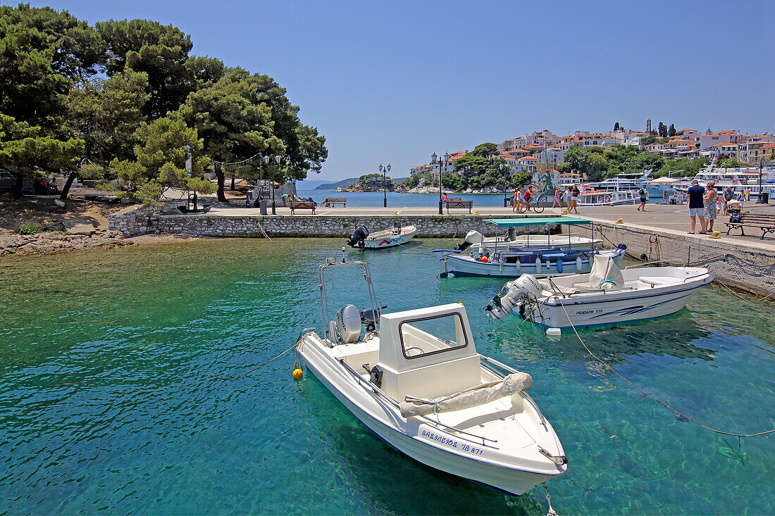 Hafen von Skiathos Stadt, Insel Skiathos, Nördliche Sporaden, Griechenland