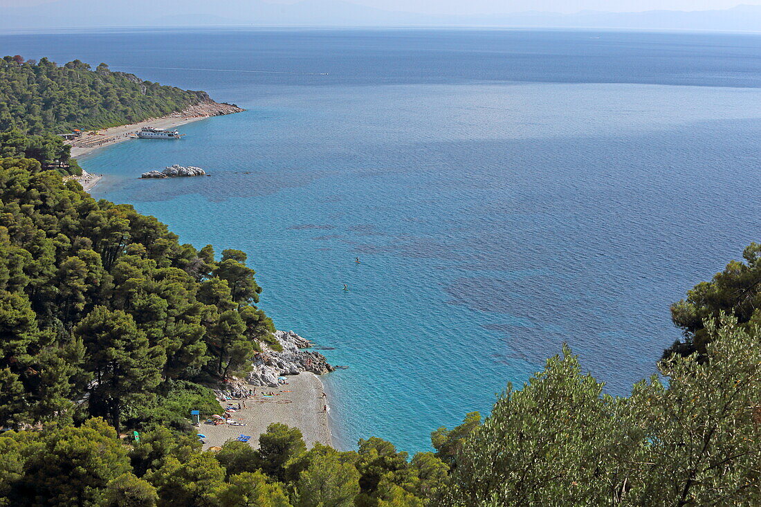 Milia beach on the south coast of Skopelos island, Northern Sporades, Greece