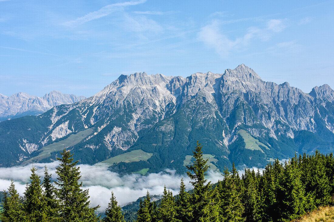 Österreich, Leogang, Steinberge, Tirol, vom großen Asitz gesehen, Frühmorgens