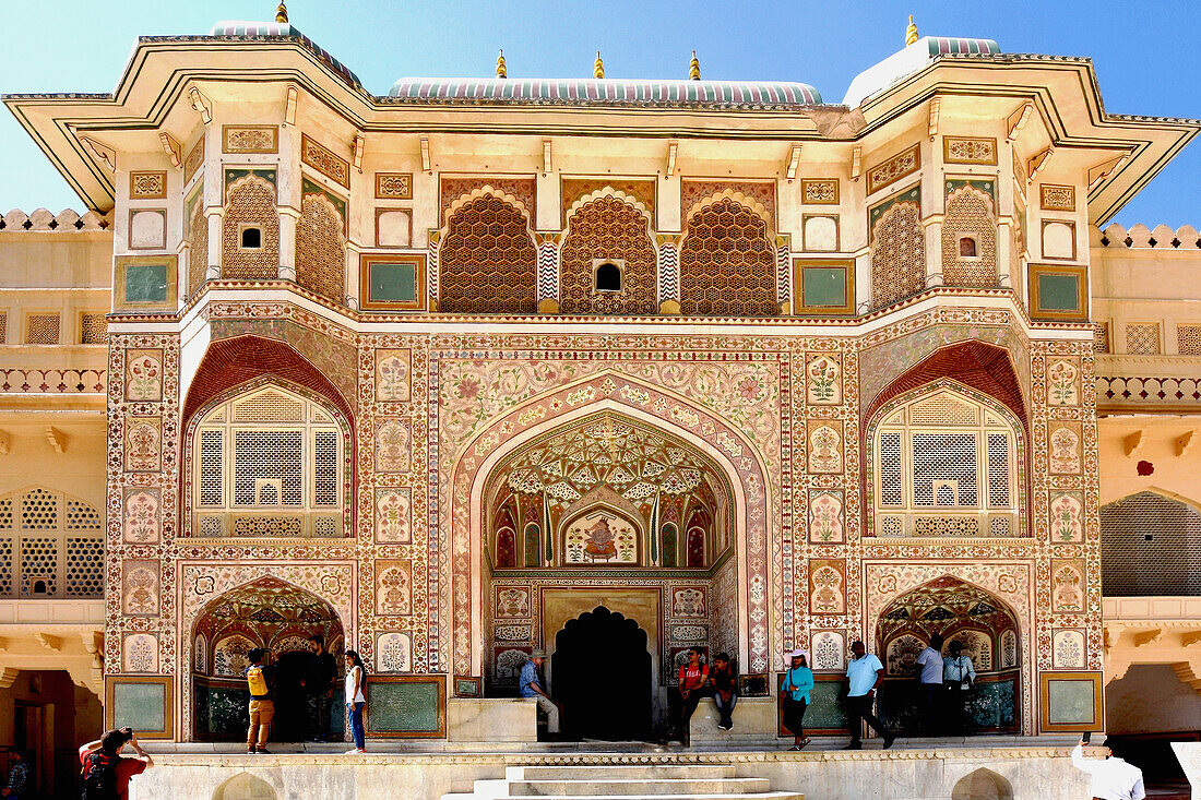 Indien, Fort Amber bei Jaipur, Rajasthan, Mogulsitz vom 12. bis 18. Jahrhundert, Eingang