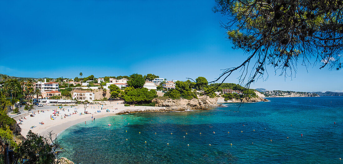 Badebucht La Fustera, am Schmugglerweg, bei Calpe, Moraira, Costa Blanca, Provinz Alicante, Spanien