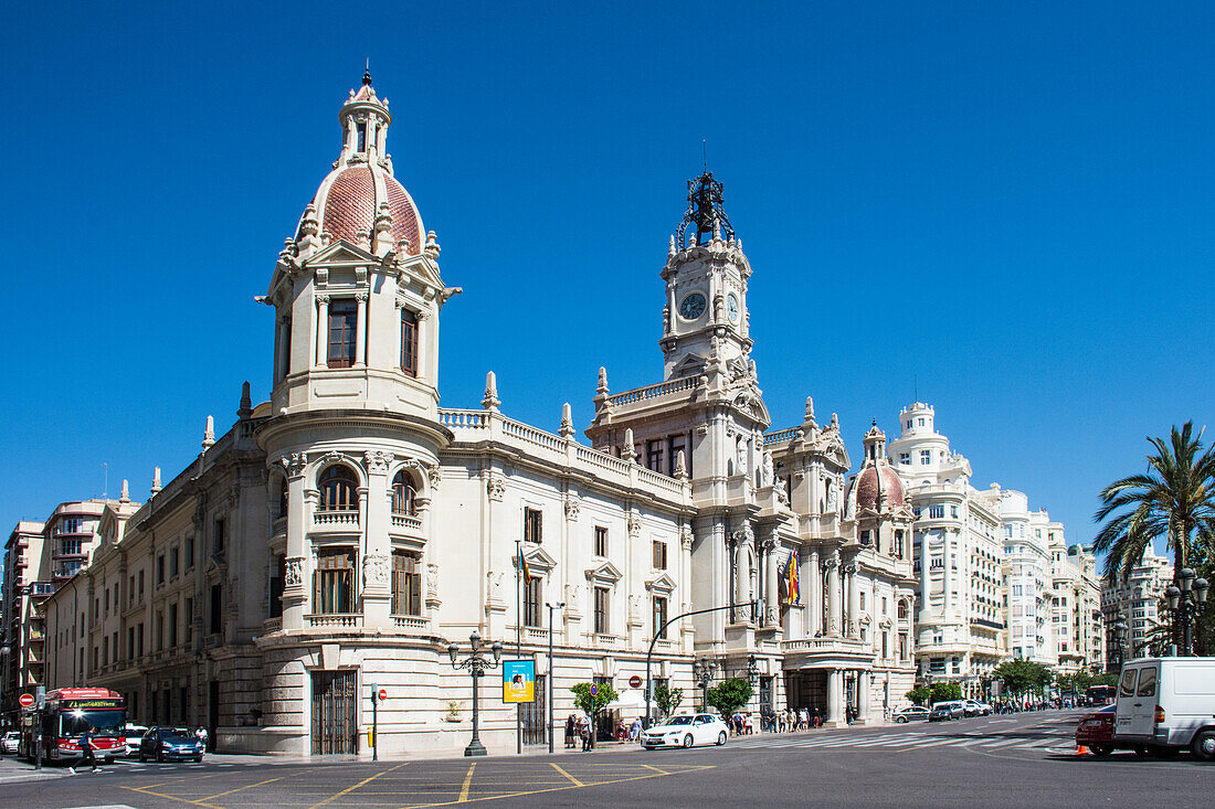 Valencia, City Hall, in the center, near the Plaza de Pais, Spain