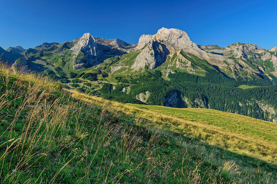 Mountain panorama at Col d'39; Aubisque, Pyrenees National Park, Pyrenees, France