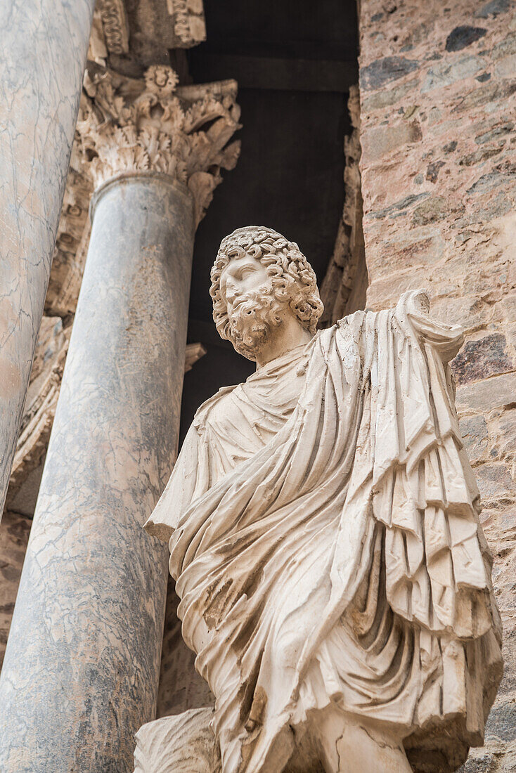 Statue in Roman Amphitheater, Merida, Spain