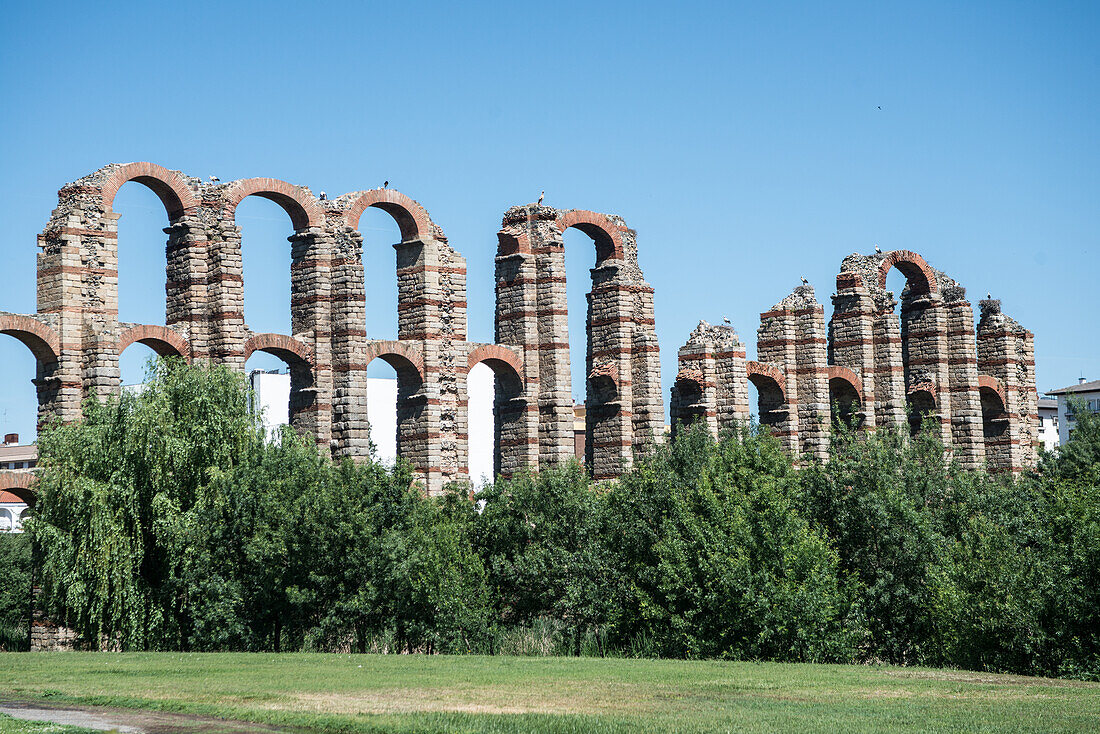 Roman acqueduct ruins, Merida, Spain