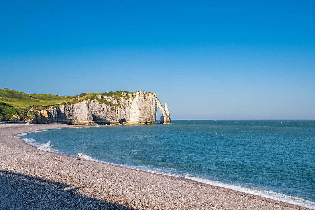 View of the Etretat and Falaise d'Aval chalk ledges