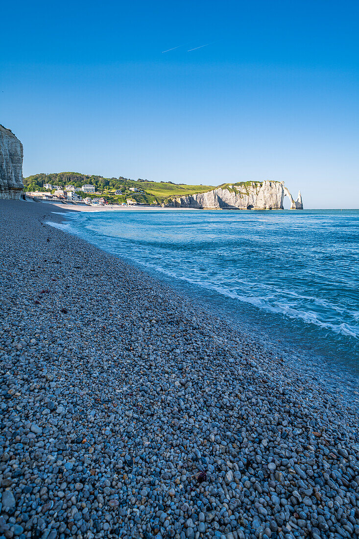 View of the Etretat and Falaise d'Aval chalk ledges