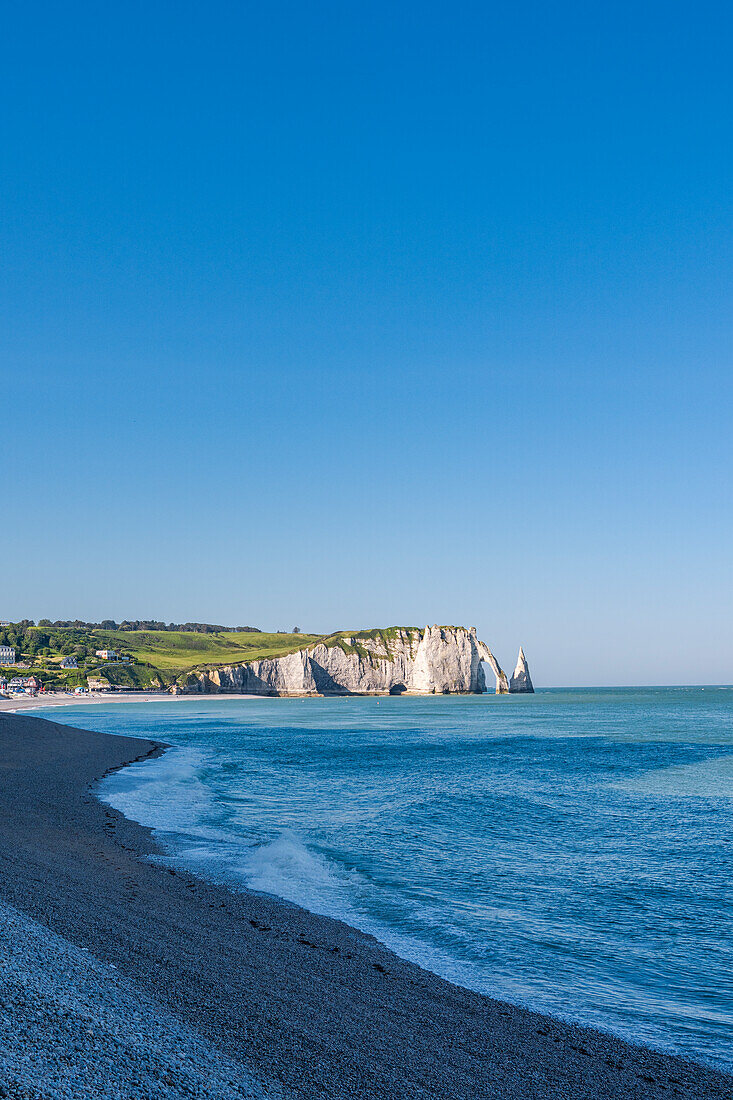 View of the Etretat and Falaise d'Aval chalk ledges