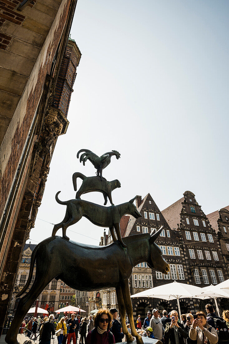 Bremer Stadtmusikanten, Bronzeplastik, Künstler Gerhard Marcks, Hansestadt Bremen, Bremen, Deutschland