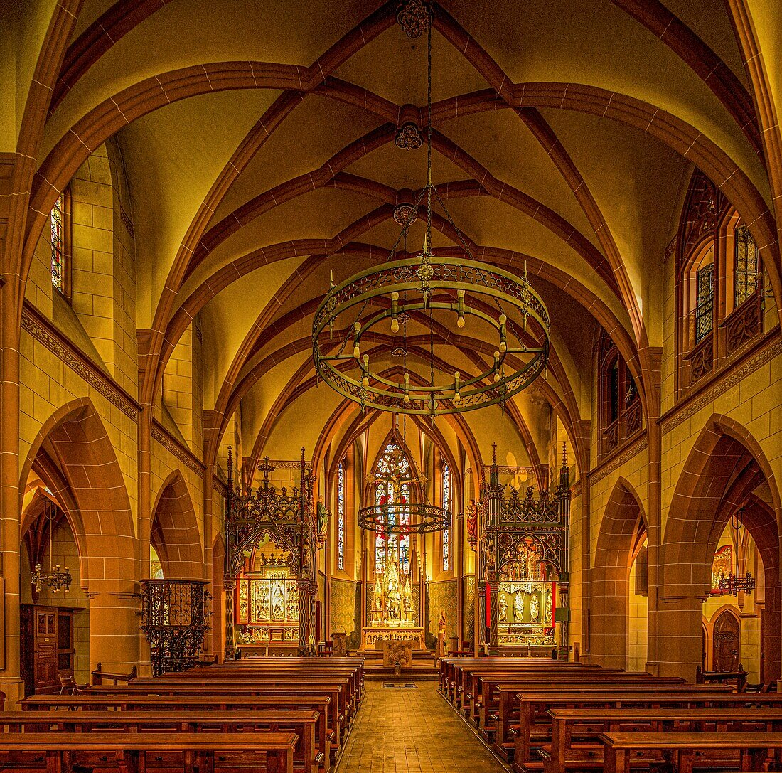 View of the interior of the Rochus Chapel in Bingen, World Heritage Upper Middle Rhine Valley, Rhineland-Palatinate, Germany