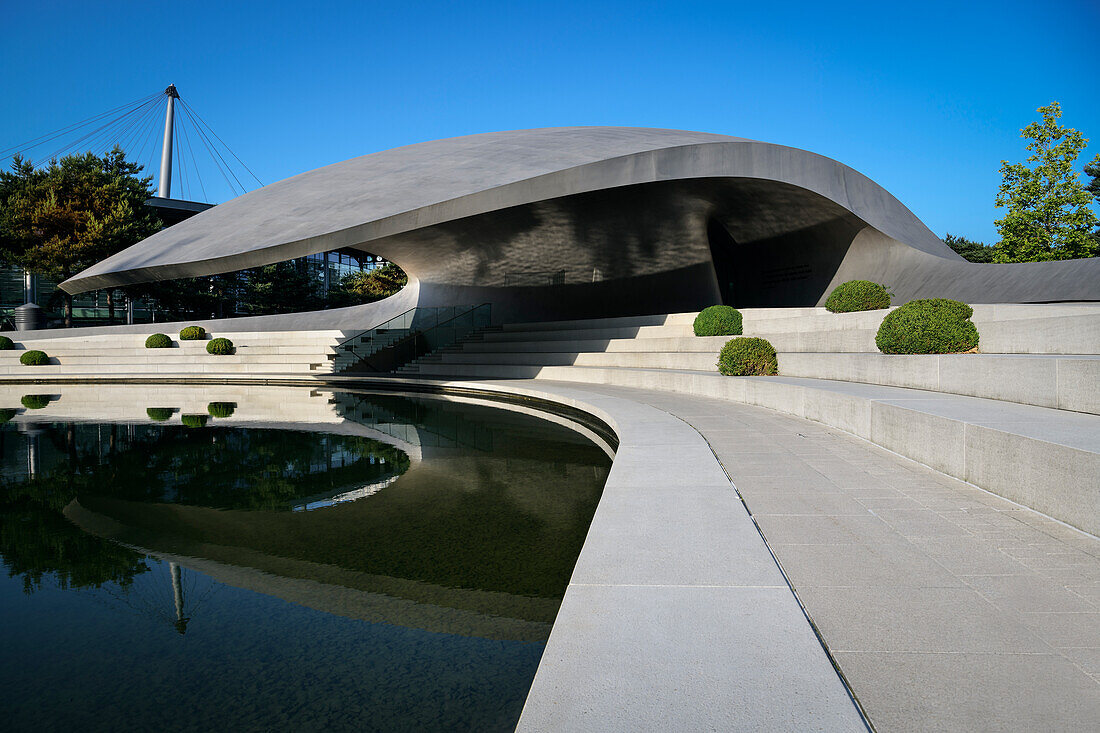 Porsche Pavilion in Autostadt in Wolfsburg, Lower Saxony, Germany, Europe