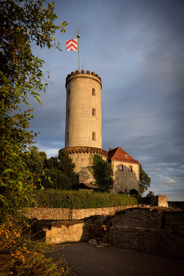 View to the tower of the Sparrenburg, Bielefeld, North Rhine-Westphalia, Germany, Europe