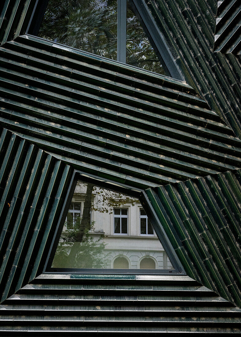 Detail der Fassade der Neue Synagoge in Mainz, Rheinland-Pfalz, Deutschland, Europa