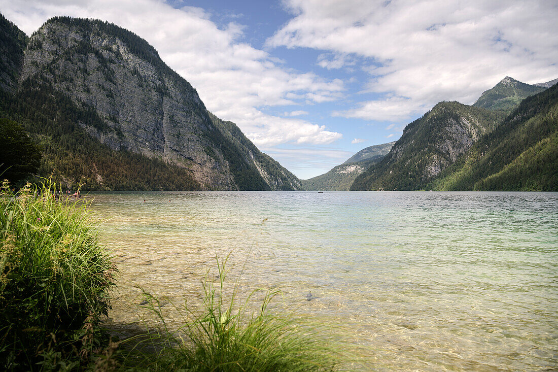 Berglandschaft am Königssee, Schönau am Königssee, Nationalpark Berchtesgaden, Bayern, Deutschland, Europa