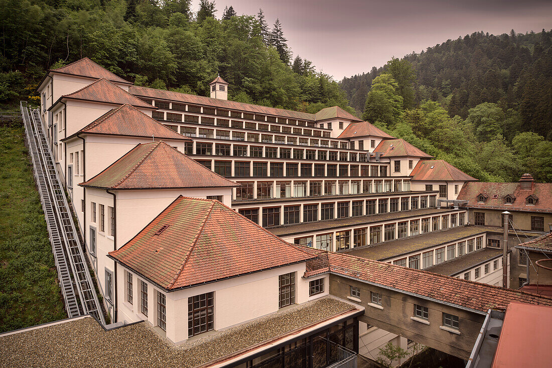 Junghans terrace building, Schramberg, Black Forest, Baden-Wuerttemberg, Germany, Europe