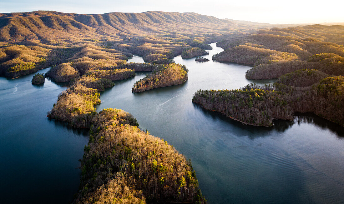 Panoramic Aerial 'Islands in the Lake', South Holston Lake, Tennessee, USA