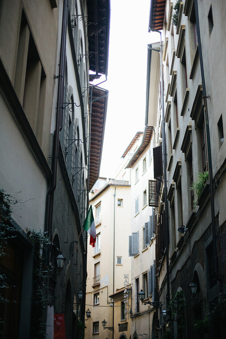 Siena, Italien, Blick auf die Gebäude und Gassen im Stadtzentrum