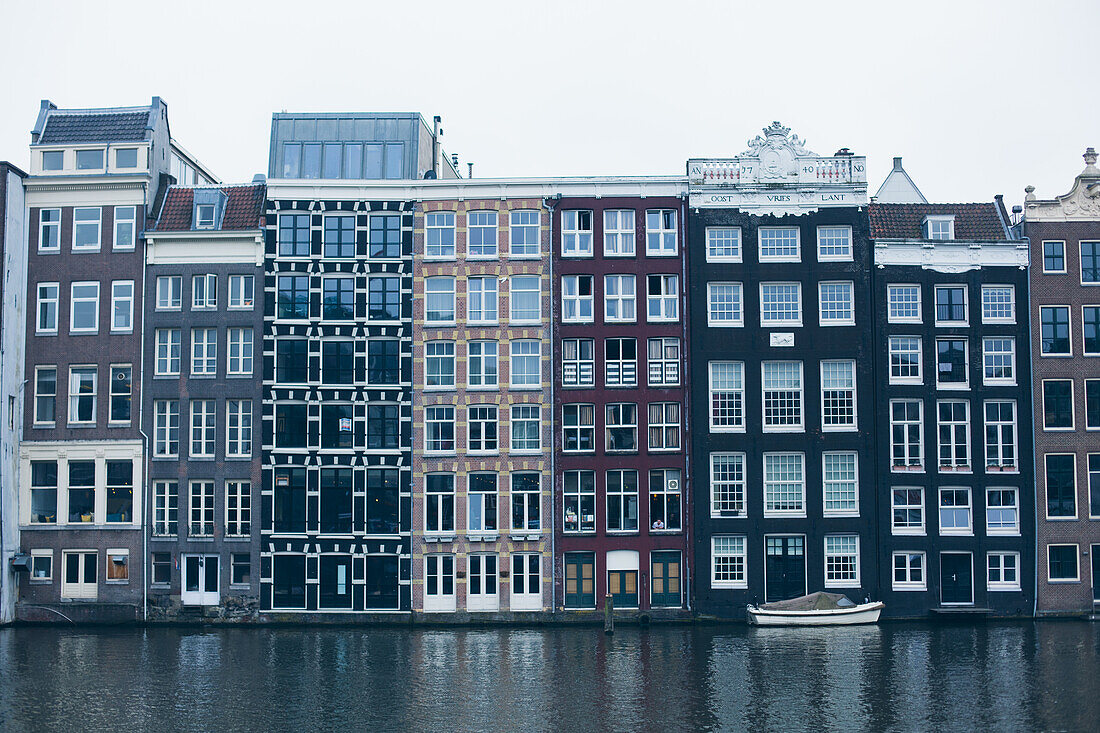 Asmterdam, The netherlands, Canal houses, Dutch houses alongside the canal