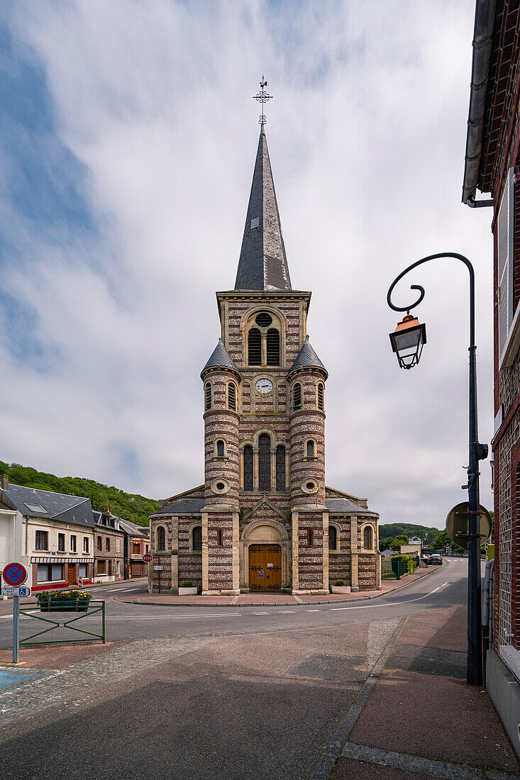 Exterior view of the Saint Martin church in Yport, Normandy, France