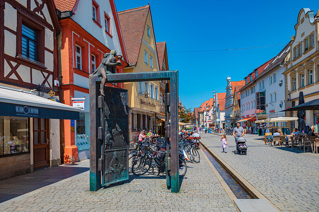 Main street of Forchheim, Bavaria, Germany.