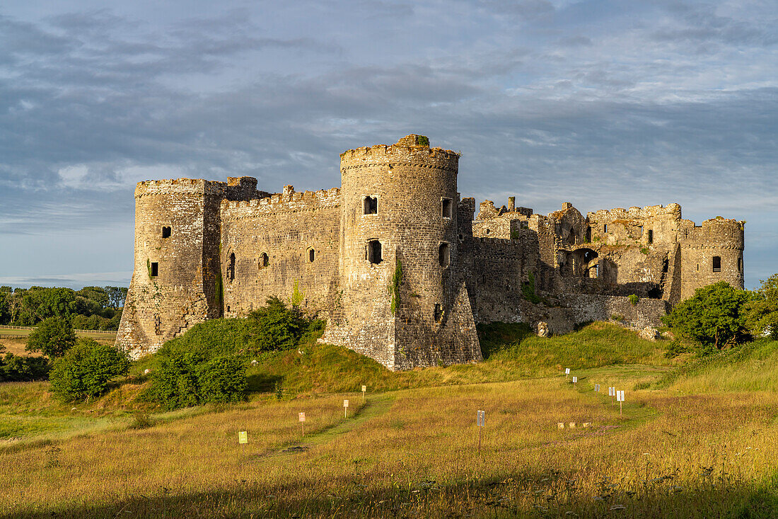 Carew Castle ruins, Pembrokeshire, Wales, United Kingdom, Europe