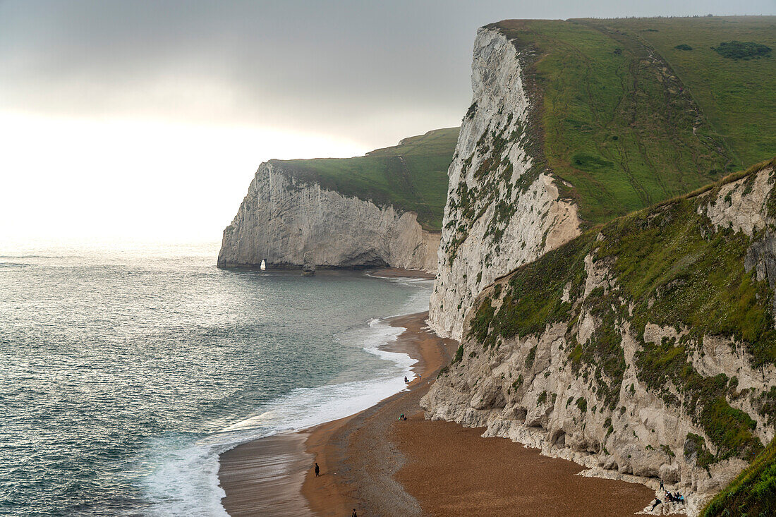 White Cliffs and Beach of the UNESCO World Heritage Site Jurassic Coast, England, United Kingdom, Europe