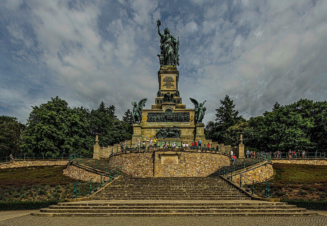 Tourist attraction Niederwalddenkmal, Ruedesheim, Upper Middle Rhine Valley, Hesse, Germany