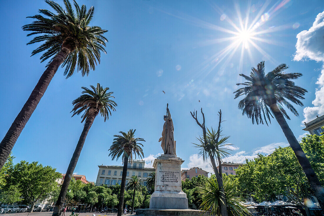 Bastia, Place Saint Nicolas, Statue de Napoleon Bonaparte, Corsica, France, Europe