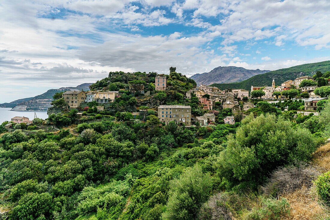 Nonza, mountain village, west coast, Cap Corse, Corsica, France, Europe