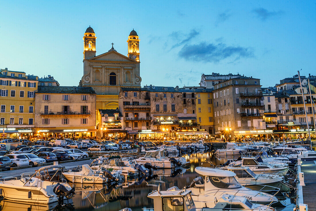 Bastia, Hafen, Blaue Stunde, Korsika, Frankreich, Europa