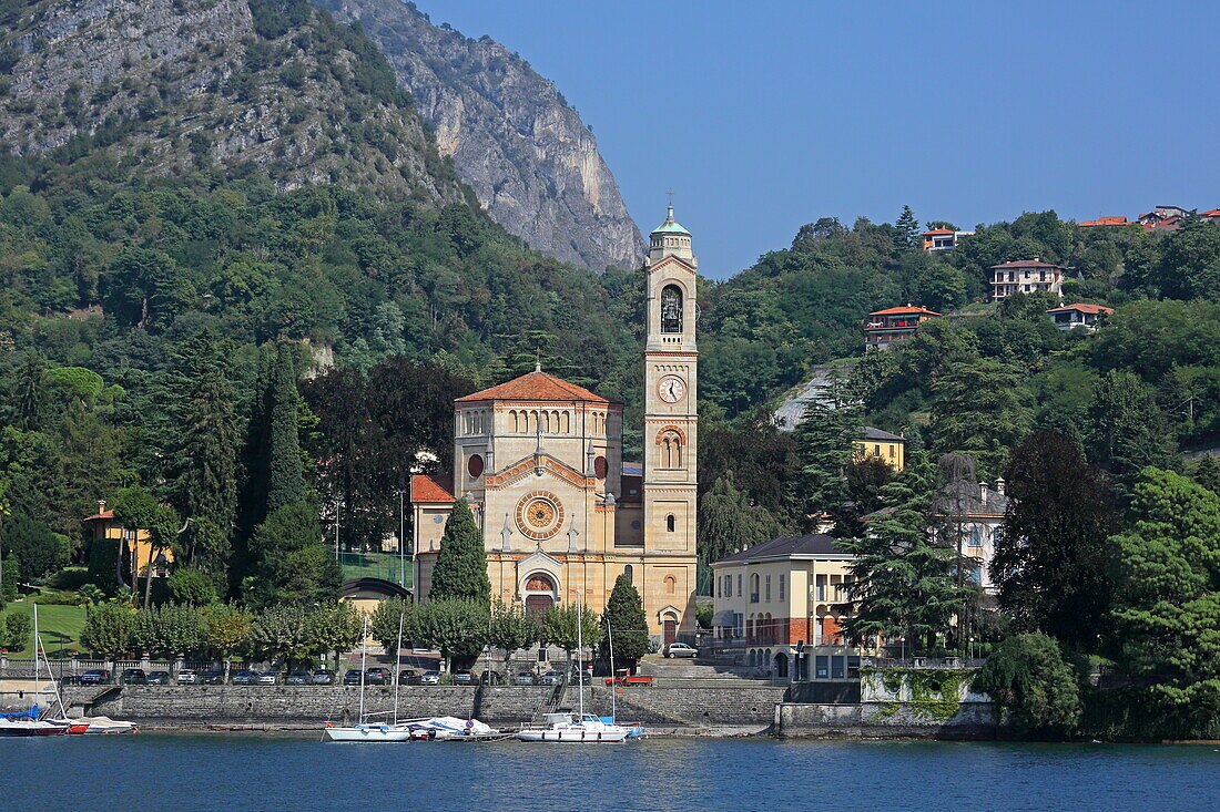 Chiesa San Lorenzo in Tremezzo, one of the municipalities that became Tremezzina, Lake Como, Lombardy, Italy