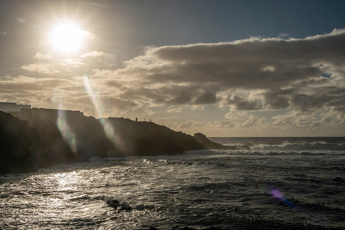 El Cotillo, sea, waves, back light, coast, Fuerteventura, Canary Islands, Spain