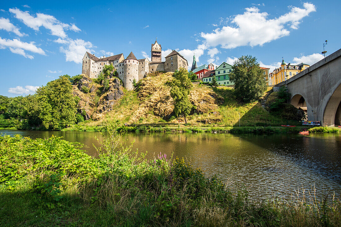 Burg Loket am Fluss Eger in Loket, Westböhmen, Tschechische Republik