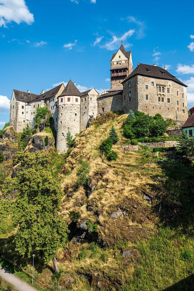 Loket Castle on the Eger River in Loket, West Bohemia, Czech Republic