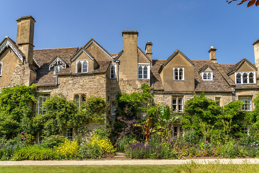 Cottages des Worcester College, University of Oxford, Oxfordshire, England, Großbritannien, Europa