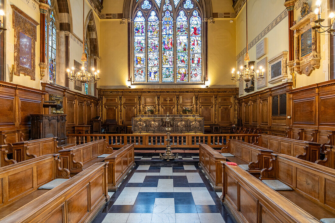 Interior of Balliol College Chapel, University of Oxford, Oxford, Oxfordshire, England, United Kingdom, Europe