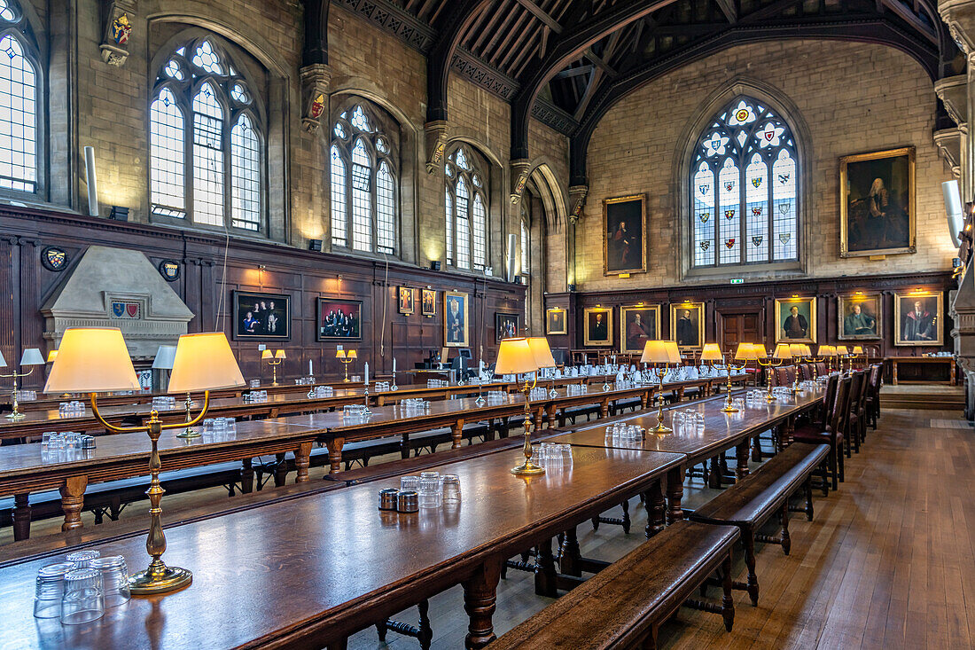 Speisesaal des Balliol College, University of Oxford, Oxford, Oxfordshire, England, Großbritannien, Europa  