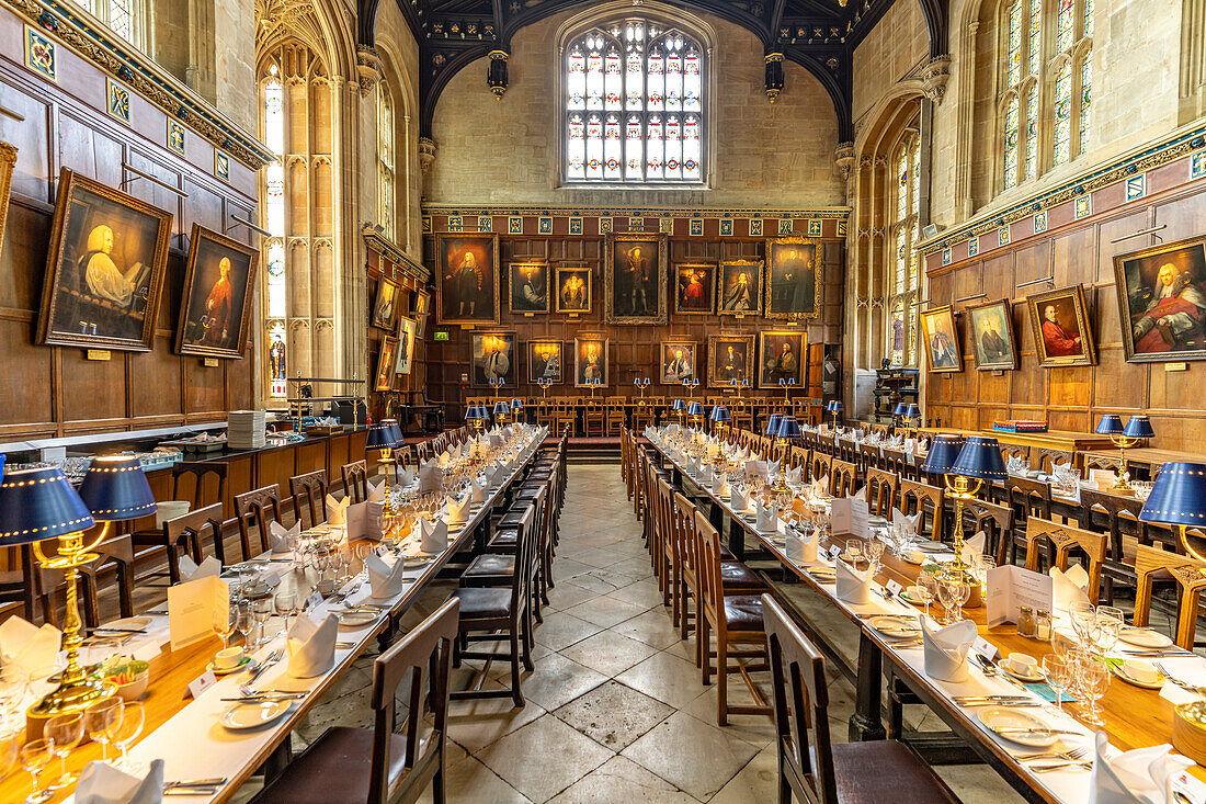 Speisesaal des Christ Church College, Oxford, Oxfordshire, England, Großbritannien, Europa 