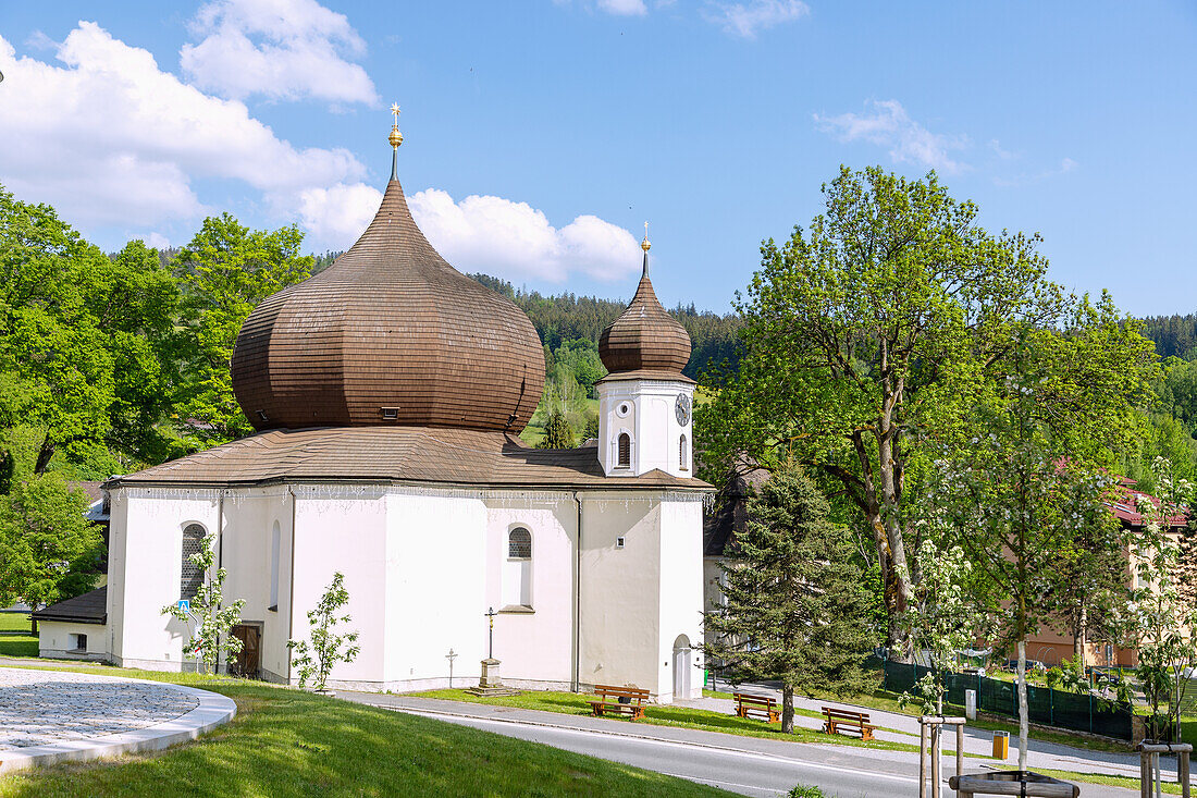 Parish Church of Our Lady Help from the Star in Železná Ruda in the Bohemian Forest in the Czech Republic