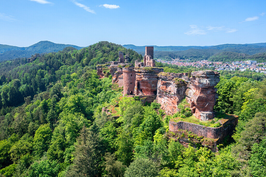 Die Burgengruppe Alt-Dahn, Dahner Felsenland, bei Dahn, Pfälzerwald, Wasgau, Rheinland-Pfalz, Deutschland