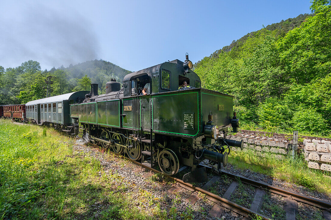 The Kuckucksbähnel museum railway near Breitenstein, Palatinate Forest Rhineland-Palatinate Germany